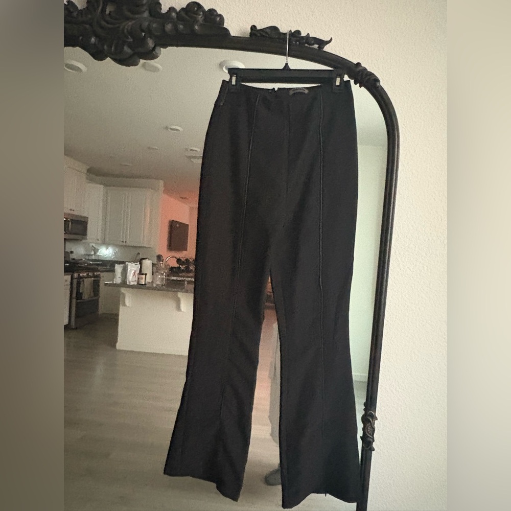 Maniere De Voir Black Flared Trousers, us 6 / uk 10